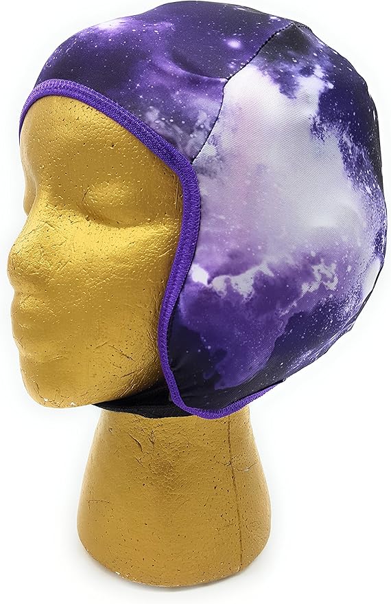 Wrestling Hair Cap Over the Headgear Style Purple