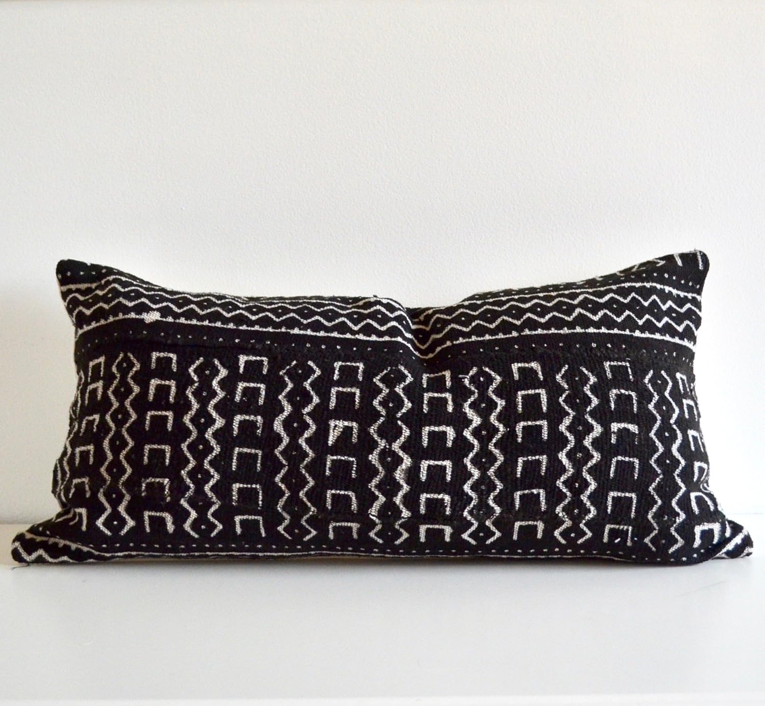 Amazon Com Black White Mudcloth Vintage Lumbar Rectangular 12 X
