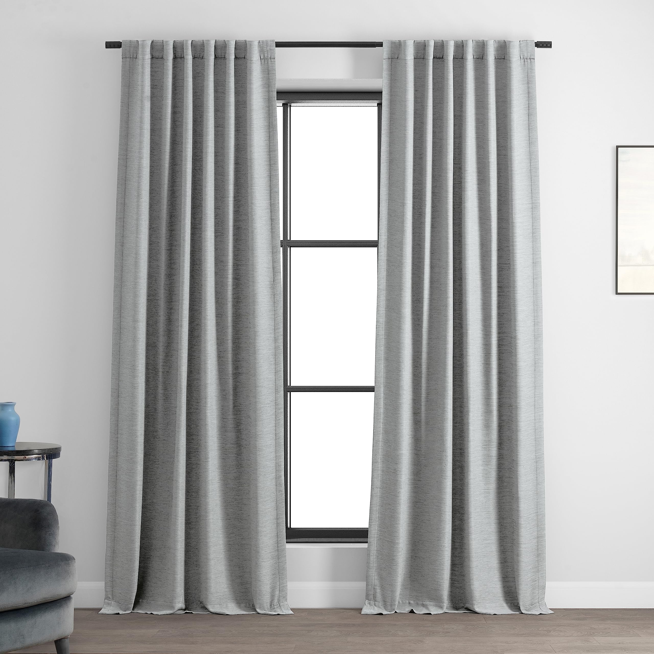 HPD Half Price Drapes Bellino Room Darkening Curtain, Polyester Blend, Vista Grey, 50" W x 96" L (Pack of 1)