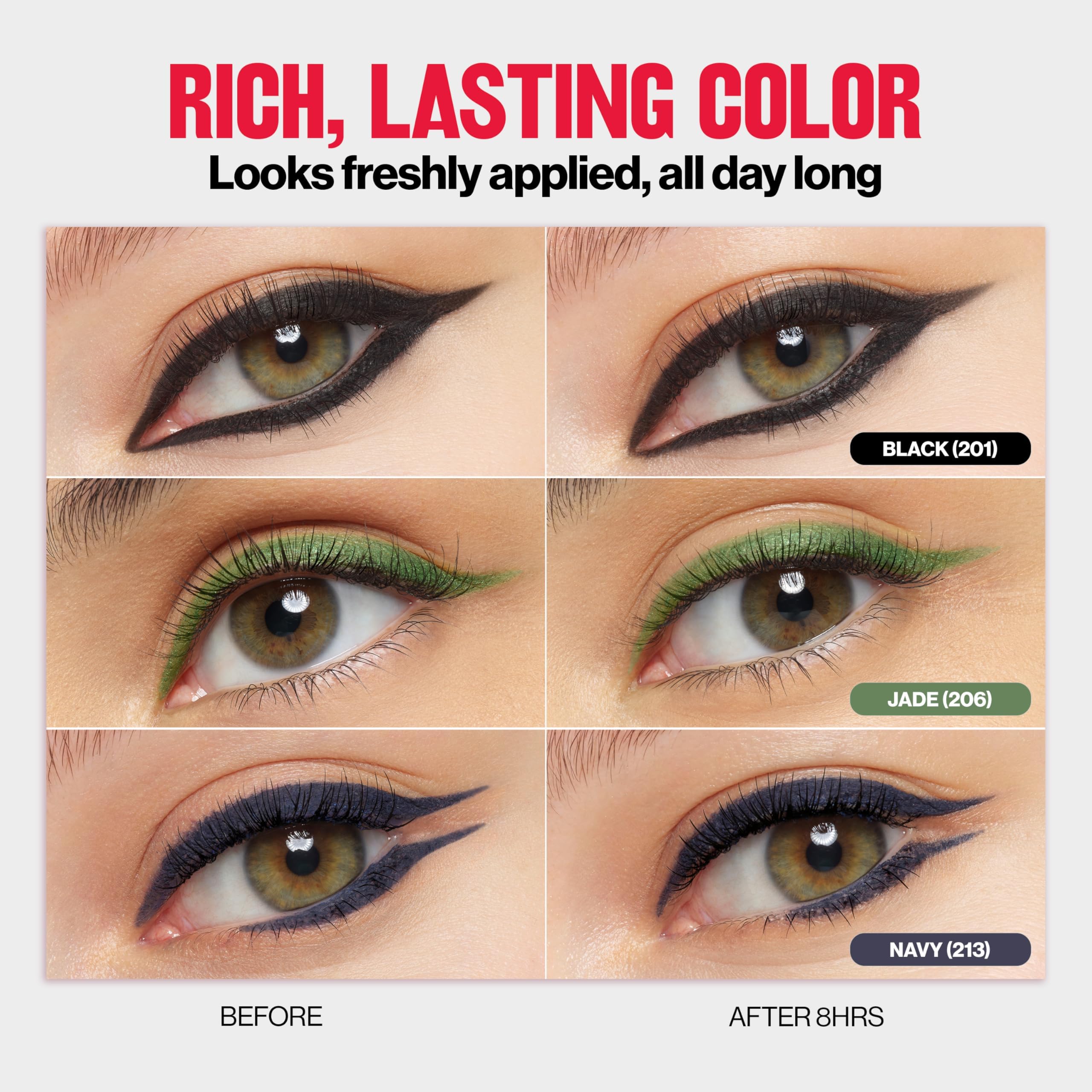 REVLON ColorStay Pencil Waterproof Eyeliner, Smudge-Proof, Eye Makeup with Built-In Sharpener, 201 Black, 0.01 oz
