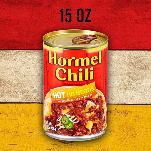 HORMEL CHILI HOT NO BEANS, 15 OUNCE (PACK OF 6)
