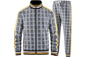 Aiozowa Men's Tracksuits Sets Full-zip Long Sleeve Sweatsuit Active Jackets and Pants 2 Piece Outfits