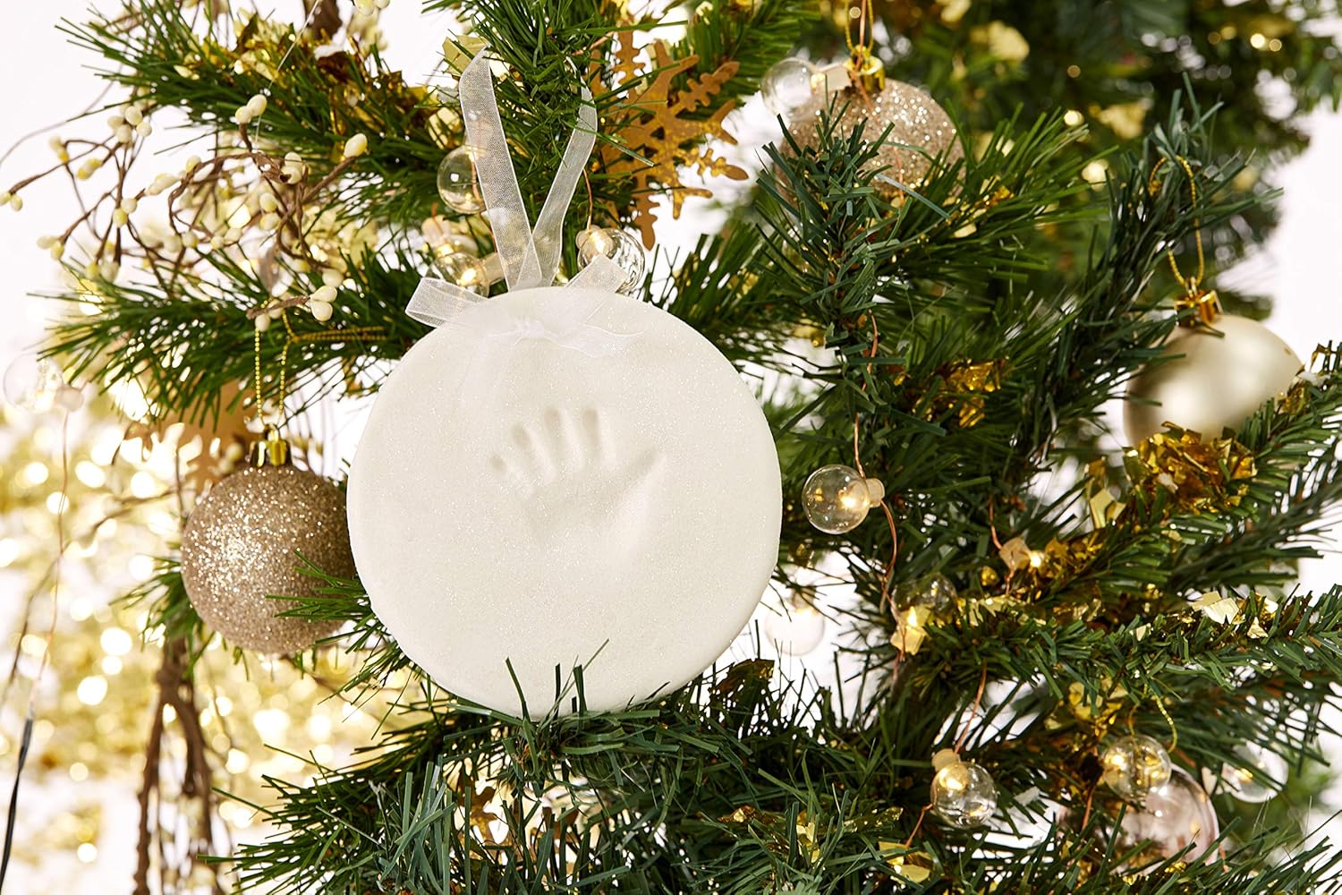 Pearhead Christmas Baby's First Handprint or Footprint Ornament Kit, Holiday Newborn Gift - Image 4
