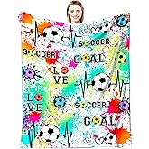 Soccer Blanket for Girls Ultra Soft Flannel Soccer Throw Blanket for Soccers Lovers Players Team Merch Soccers Gifts Stuff 50" x40