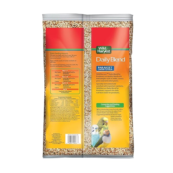 WILD HARVEST DAILY BLEND NUTRITION DIET FOR PARAKEET, CANARY AND FINCH 10 POUNDS