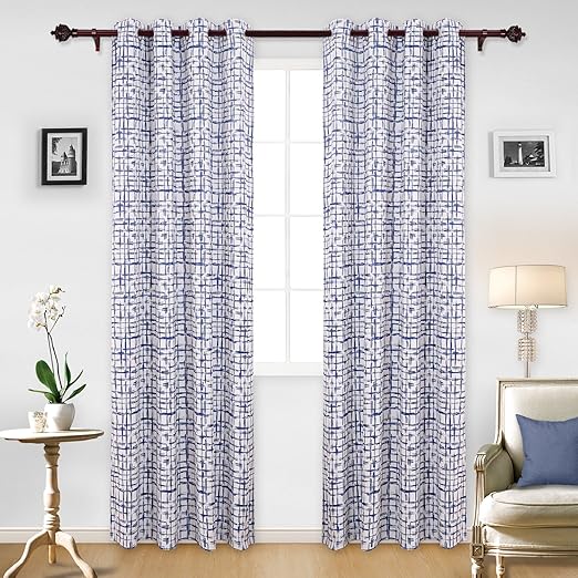 Amazon Com Deconovo Print Blackout Curtains Abstract Sketch
