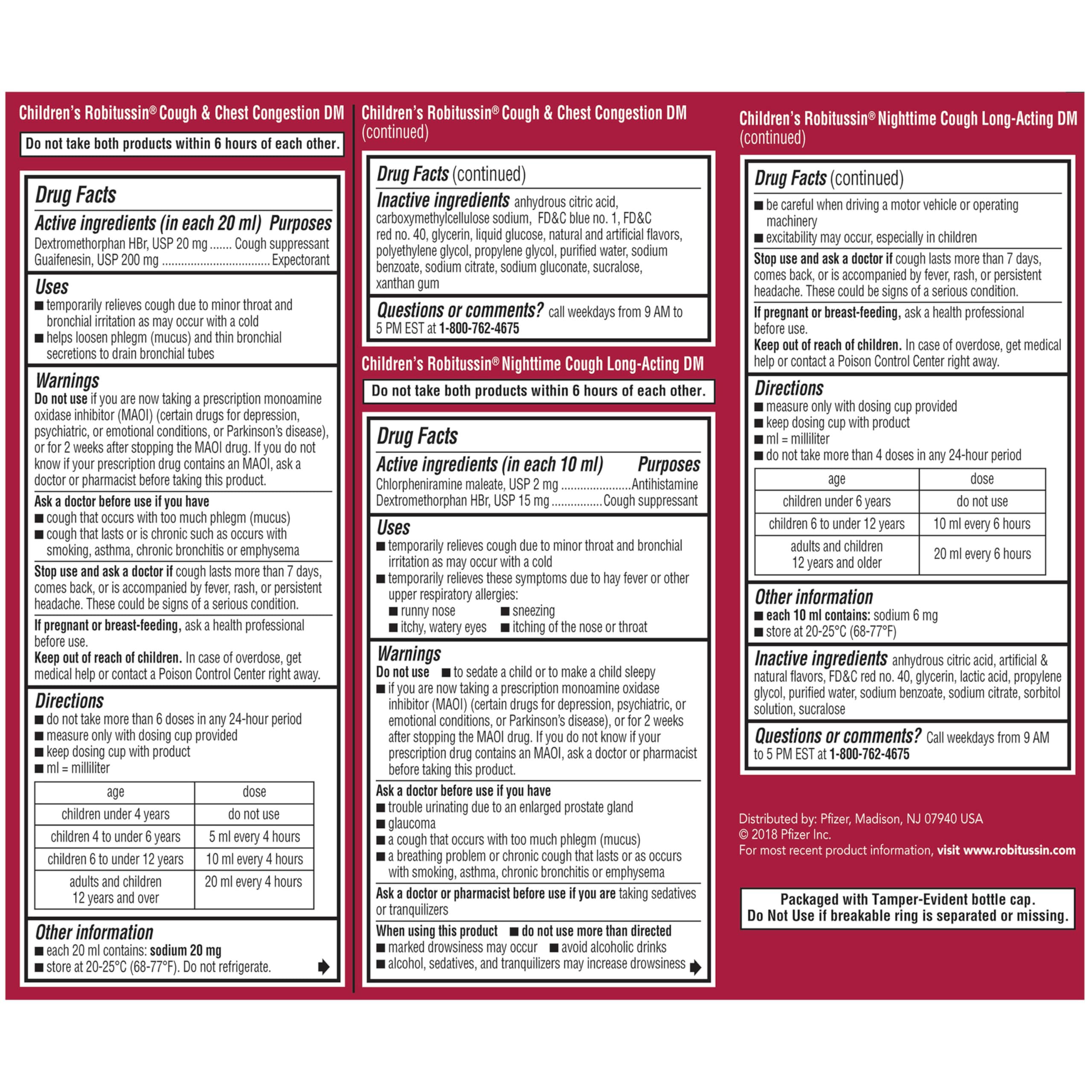 Children's Robitussin DM Day and Night Cough Relief Value Pack, Cough Medicine, Grape/Fruit Punch Flavor - 4 Fl Oz x 2