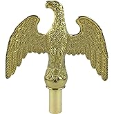 Green Grove Products Metal Gold Flagpole Eagle top, Aluminum, Flag Pole Ornament, 7-inch Wingspan