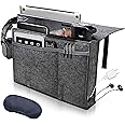 W Design Bedside Caddy, Bed Caddy for College Dorm Room, Bedside Organizer with 2 Heavy Duty Straps Fits Bunk Bed, Bedframe, 