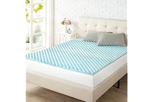 ZINUS 1.5 Inch Swirl Gel Cooling Memory Foam Mattress Topper, Cooling Airflow Design, CertiPUR-US Certified, King