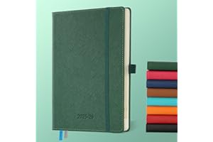 IN-LUXPRO Weekly Monthly 2025-2026 Planner (July 25-Dec 26),8.5"x6.5",18 Months Agenda Plan with Month Tabs & Pocket,Expenses/Note Pages, Academic Calendar with Vegan Leather Cover,Green