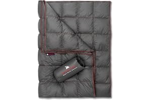 Get Out Gear Down Camping Blanket - Puffy, Packable, Lightweight and Warm | Ideal for Outdoors, Travel, Stadium, Festivals, Beach, Hammock | 650 Fill Power Water-Resistant Backpacking Quilt