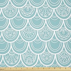 Ambesonne Mermaid Scale Fabric by The Yard, Pastel