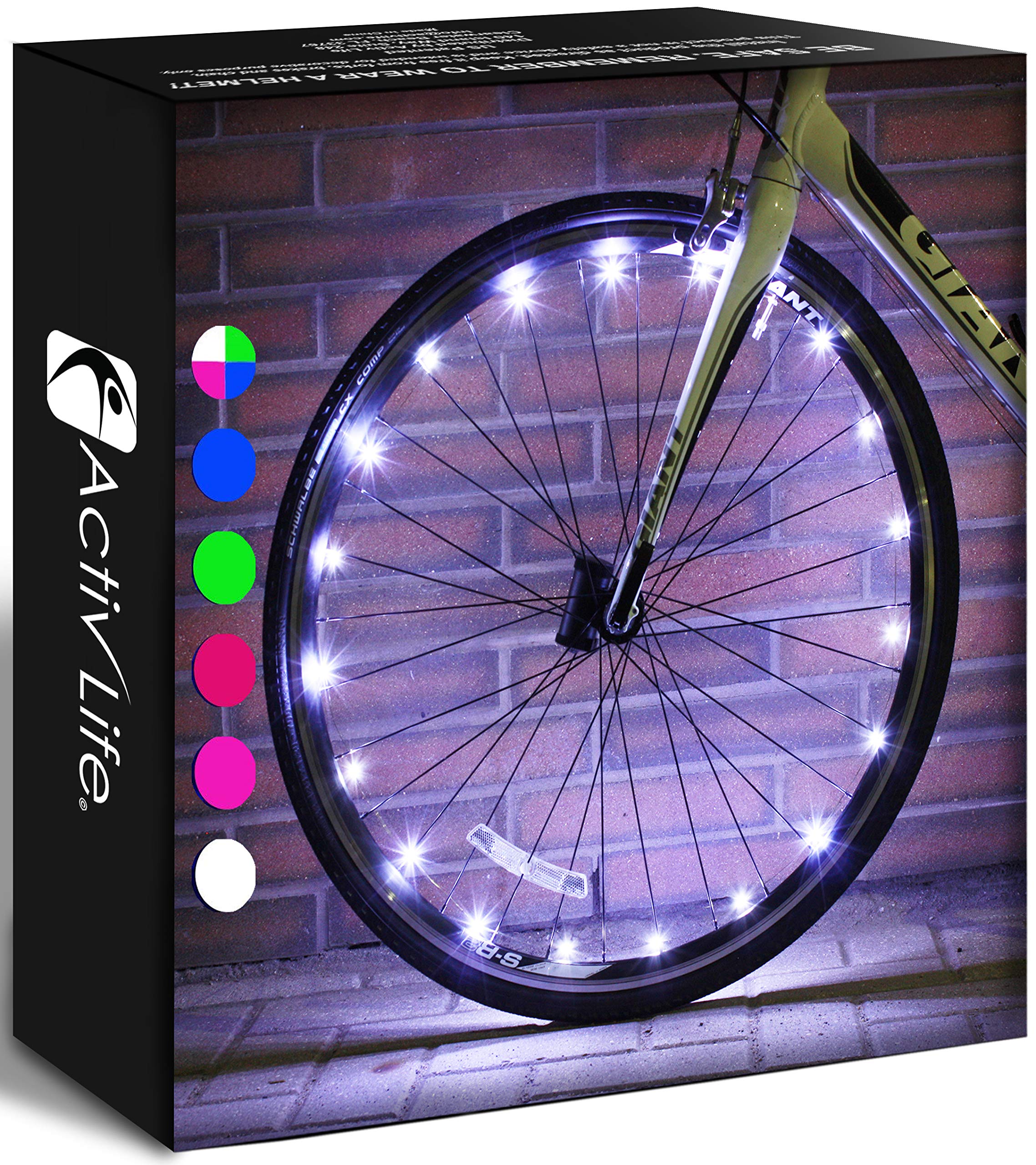 Activ Life LED Bike Wheel Lights with Batteries Included! Get 100% Brighter and Visible from All Angles for Ultimate Safety & Style (1 Tire Pack)