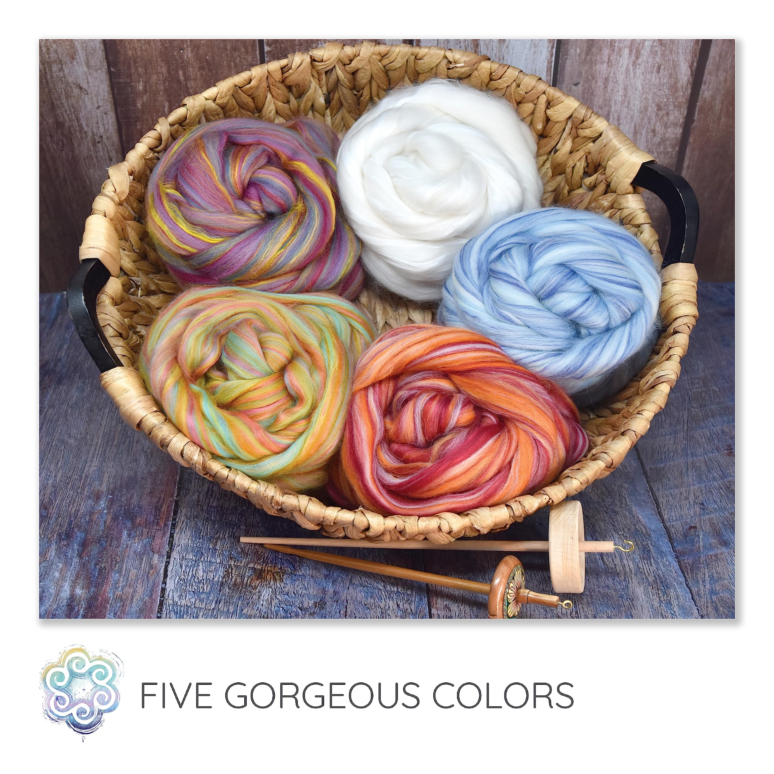 Living Dreams Yarn Merino and Rayon Derived from Bamboo Fiber Blend. Super Soft Combed Top Roving for Hand Spinning, Needle Felting, Wet Felting, soap Making and Dryer Balls. Natural White
