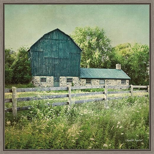 Amazon Com Framed Canvas Wall Art Print Home Wall Decor Canvas Art Blissful Country Iii Barn By Elizabeth Urquhart Modern Decor Stretched Canvas Prints 16 00 X 16 00 In Posters Prints