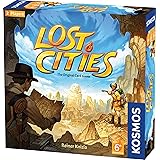 Lost Cities Card Game - with 6th Expedition | Two-Sided Board for Classic or New Edition | by Reiner Knizia | A Kosmos Game