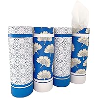 Car Tissue Holder with Facial Tissue Bulk - 4 PK TissueTube, 2-Ply Travel Tissues Travel Size, Perfect Fit for Car Cup…
