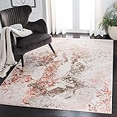 SAFAVIEH Meadow Collection Area Rug - 9' x 12', Beige & Pink, Modern Abstract Design, Non-Shedding & Easy Care, Ideal for Hig