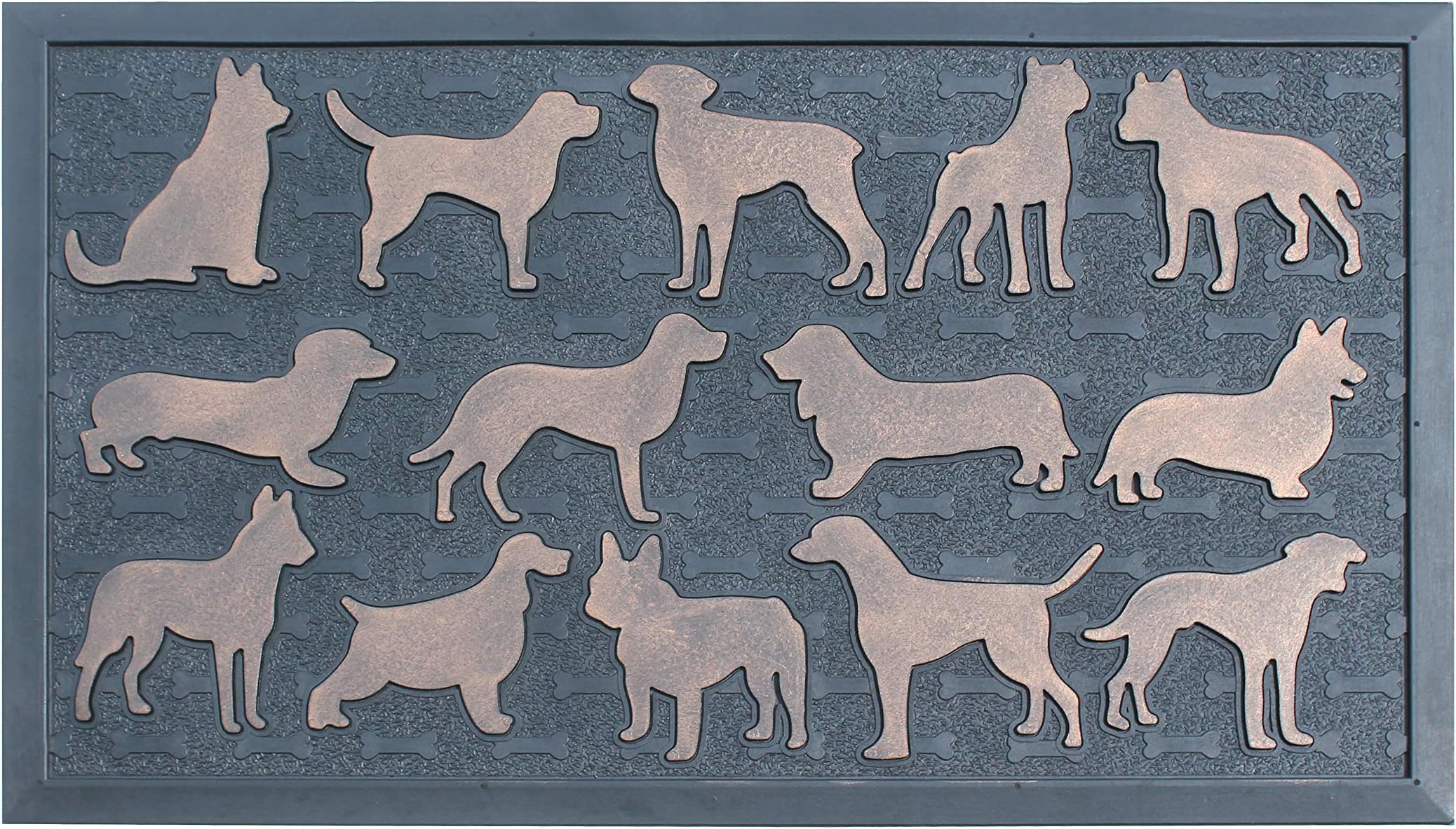 A1 Home CollectionsRubber Pin Welcome Door Mats 18โ X 30โ for Outdoor Entrance,Fun Designed Floor Mat, Welcome Mats for Front Door Indoor Non-Slip Backing Rubber Mat for Outside