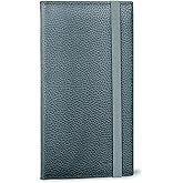 CASMONAL Checkbook Cover for Women and Men, Check Book Holder for Personal | PU Leather with Elastic Band, Transparent PVC Divider for Duplicate Checks, RFID Blocking
