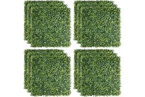 KIDINIX Grass Wall 12 PCS 20 x 20 Inch Artificial Boxwood Panels UV Protected Privacy Hedge Backdrop for Outdoor, Indoor, Garden, Backyard, Wedding Festival Decor