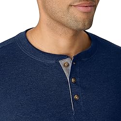 Hanes Men's Beefy Long Sleeve Three-Button Henley