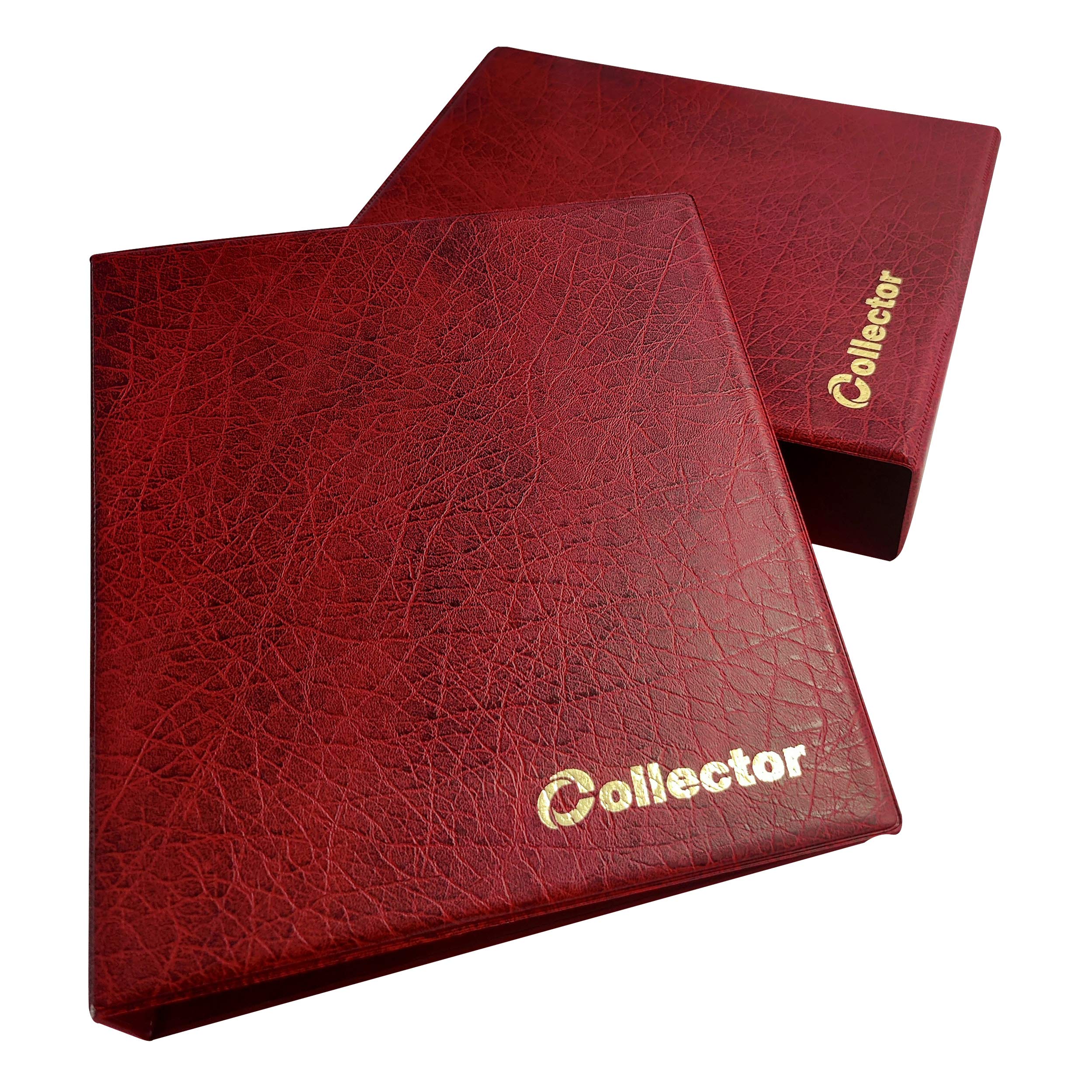 Collector Coin Album IN CASE for 200 MEDIUM sizes coins 50p 50 pence £1 £2 €1 €2 - 10 pages and red dividers - RED