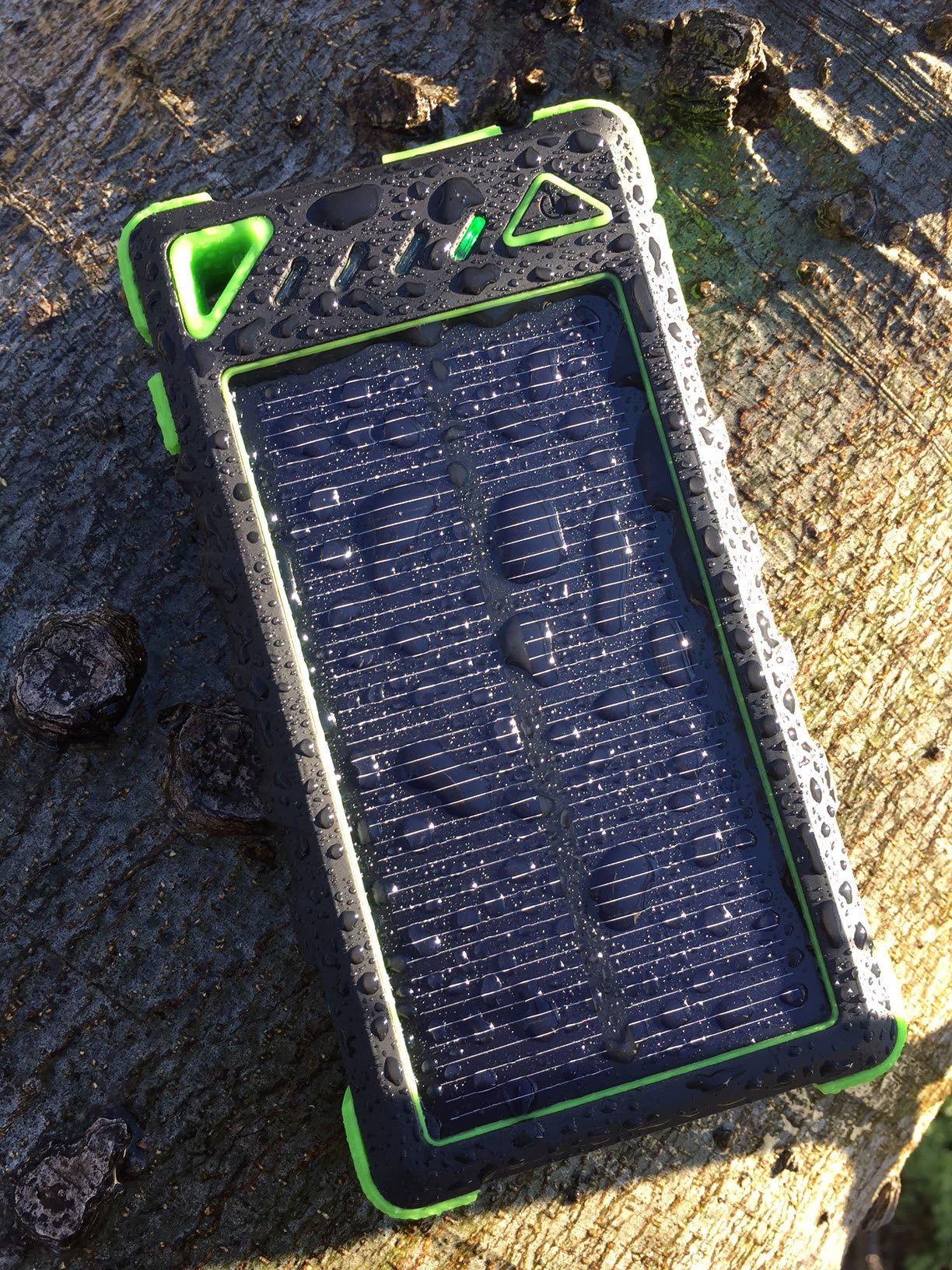 Portable Solar Power Bank w/LED Torchlight (8000mah) Waterproof, Dustproof, Shockproof, and Fireproof Solar Charger (12 mo. Warranty)