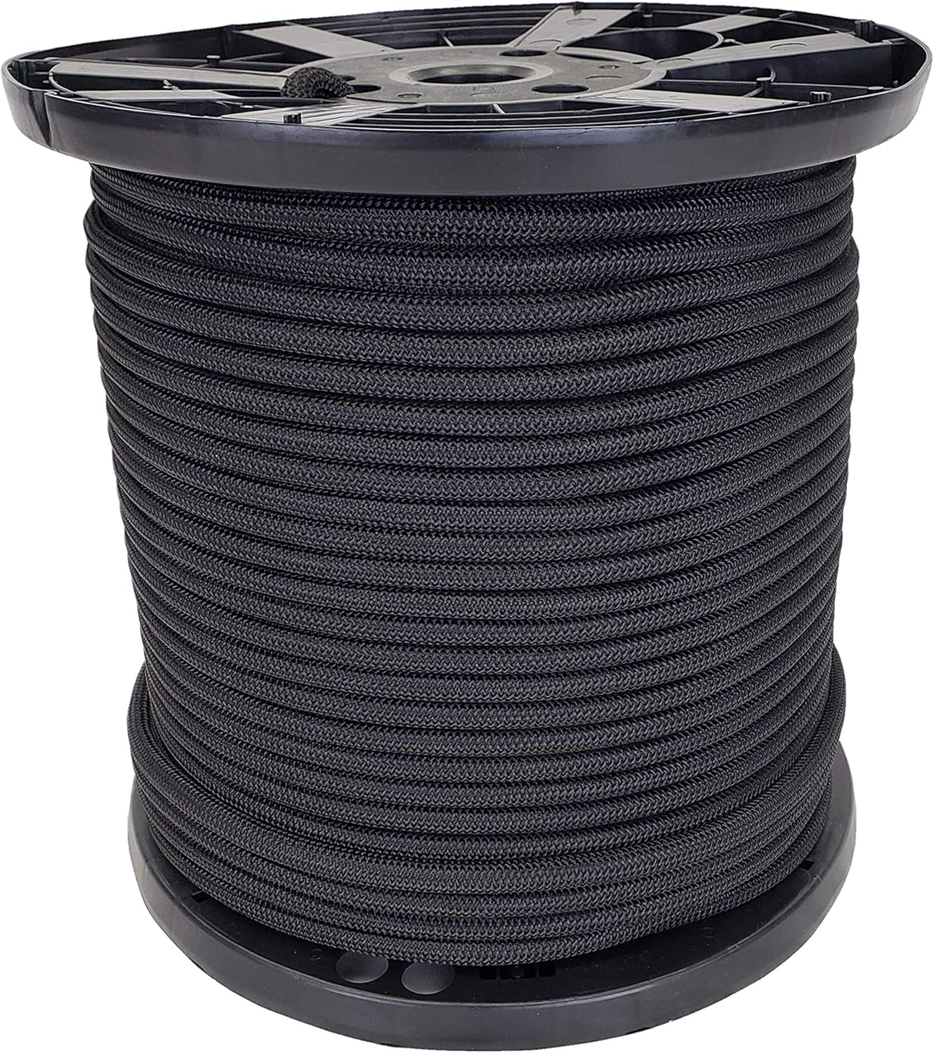 3/8 inch Black Polyester Bungee/Shock Cord 500 foot Spool Marine Grade High UV and