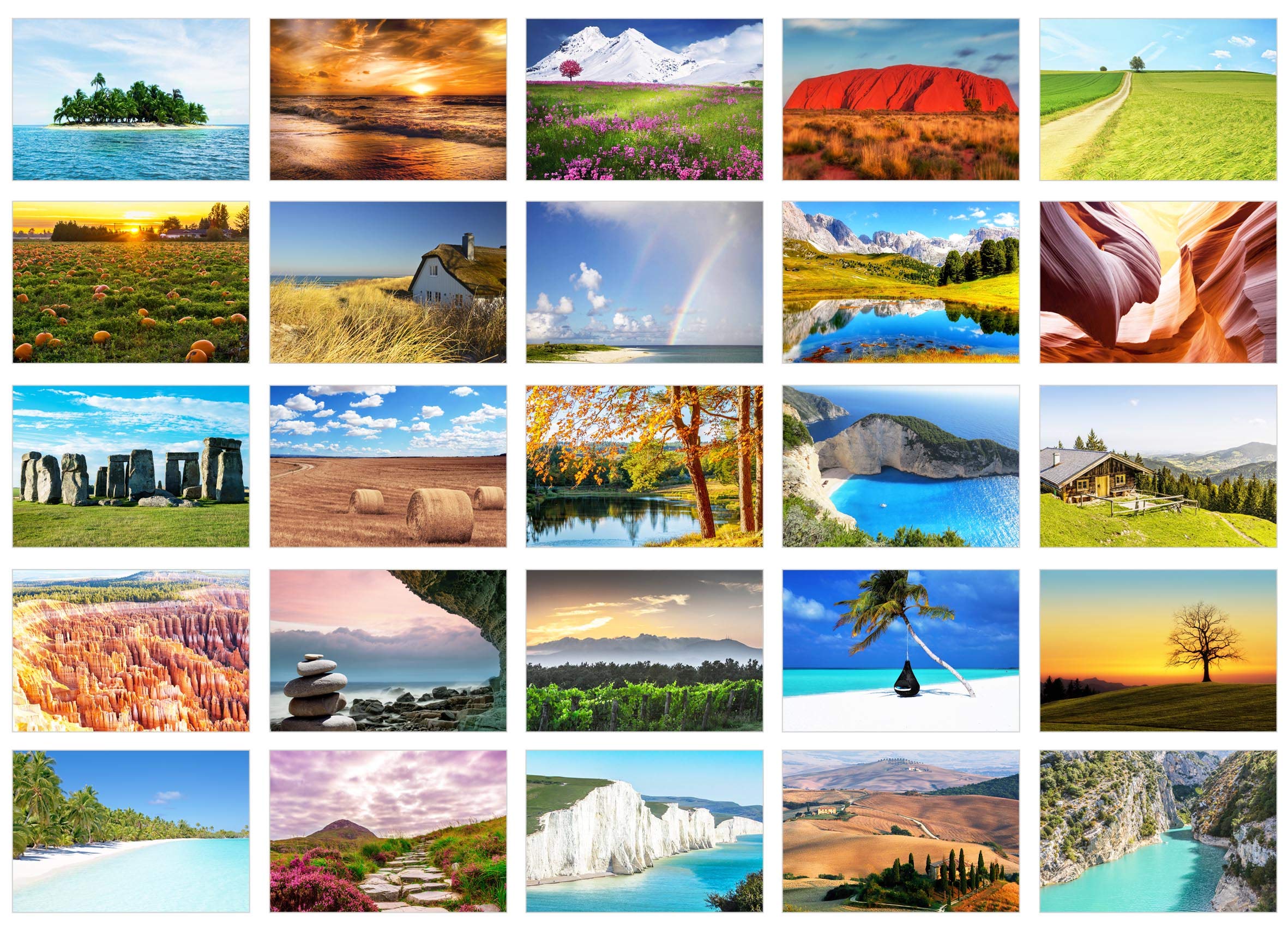 Edition Seidel Set of 25 Premium Postcards Landscapes Nature Sea Mountains Forests Valleys Cards Postcard