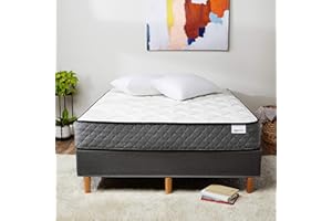 Amazon Basics Memory Foam Mattress, Full Size Mattress, Hybrid, 10 Inch, Medium Feel, Motion Isolation Springs, White/Gray