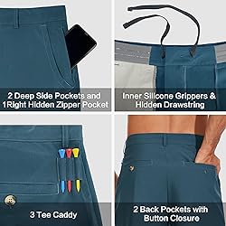 JWM Mens 9" Stretch Golf Shorts - Lightweight