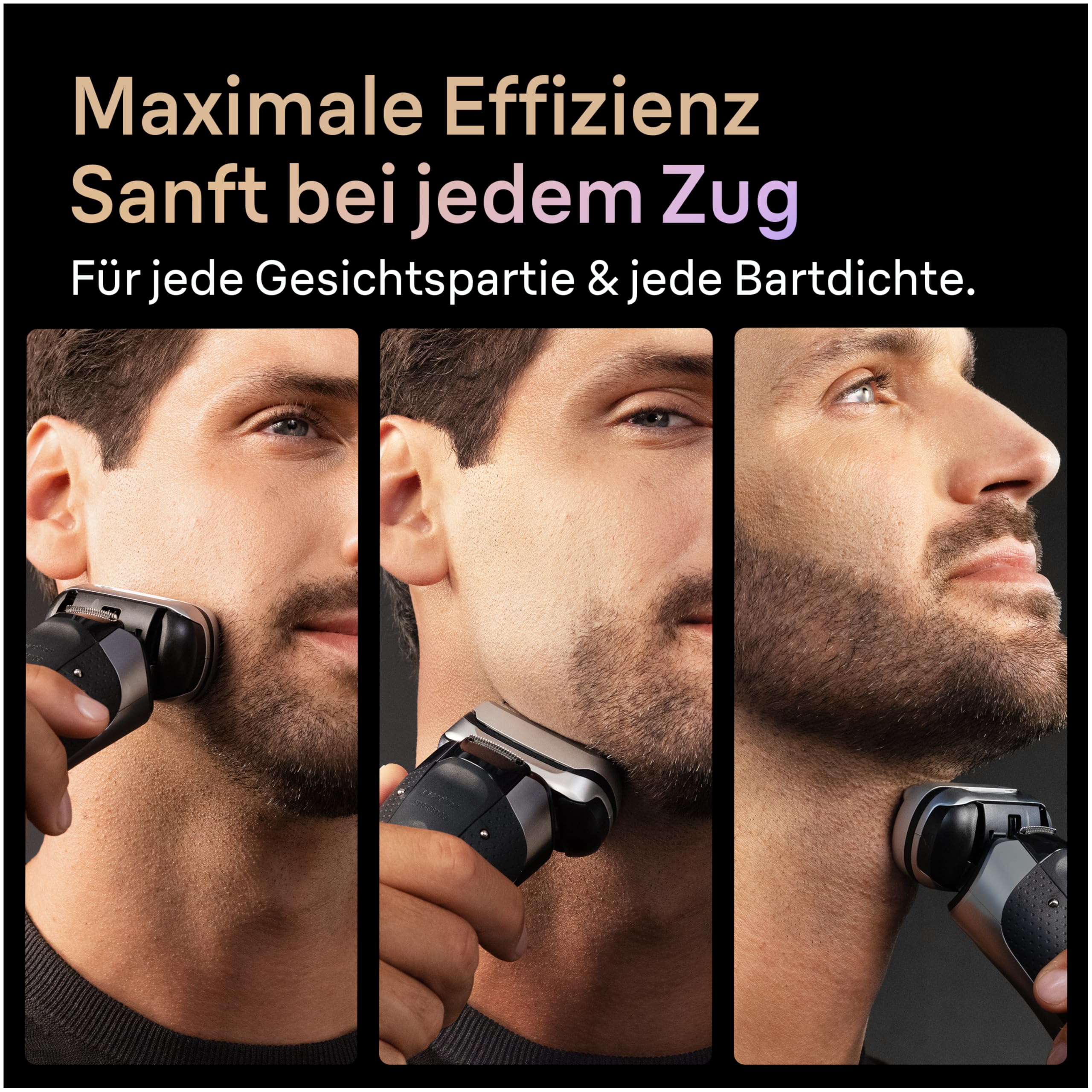 Braun Series 9 PRO+ Elektrorasierer Herren, 5+1 Ultradünne Präzisionsklingen, Pro-SensoAdapt, Rasierapparat mit 60 Min. Akku, Ladeständer, Nass- und Trockenrasierer Made in Germany, 9610si, Schwarz 3