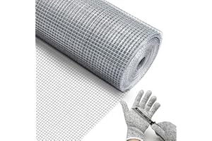 FOXIVO 16in x 50ft Hardware Cloth 1/4 inch - 23 Gauge Galvanized After Welded Wire Chicken Wire mesh Metal Fence for Garden Rabbit Fencing Chicken Coop Metal Fence/Run/Cage/Pen/Vegetables Garden