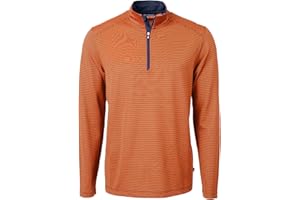 Cutter & Buck Mens Virtue Eco Pique Micro Stripe Recycled Mens Quarter Zip