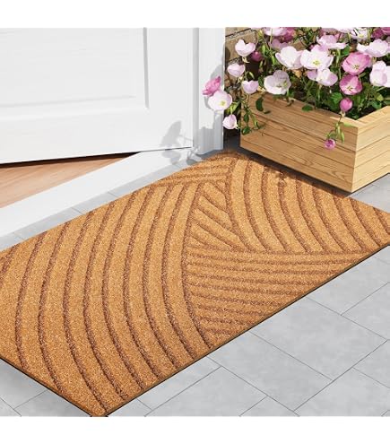 YeiHe Abstract Boho Door Mat – 17x30 Inches, Desert Cactus Design, Non-Slip PVC