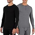 Fruit of the Loom mens Recycled Waffle Thermal Underwear Henley Top
