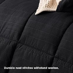 Bedsure Black Queen Comforter Set - Black Basket