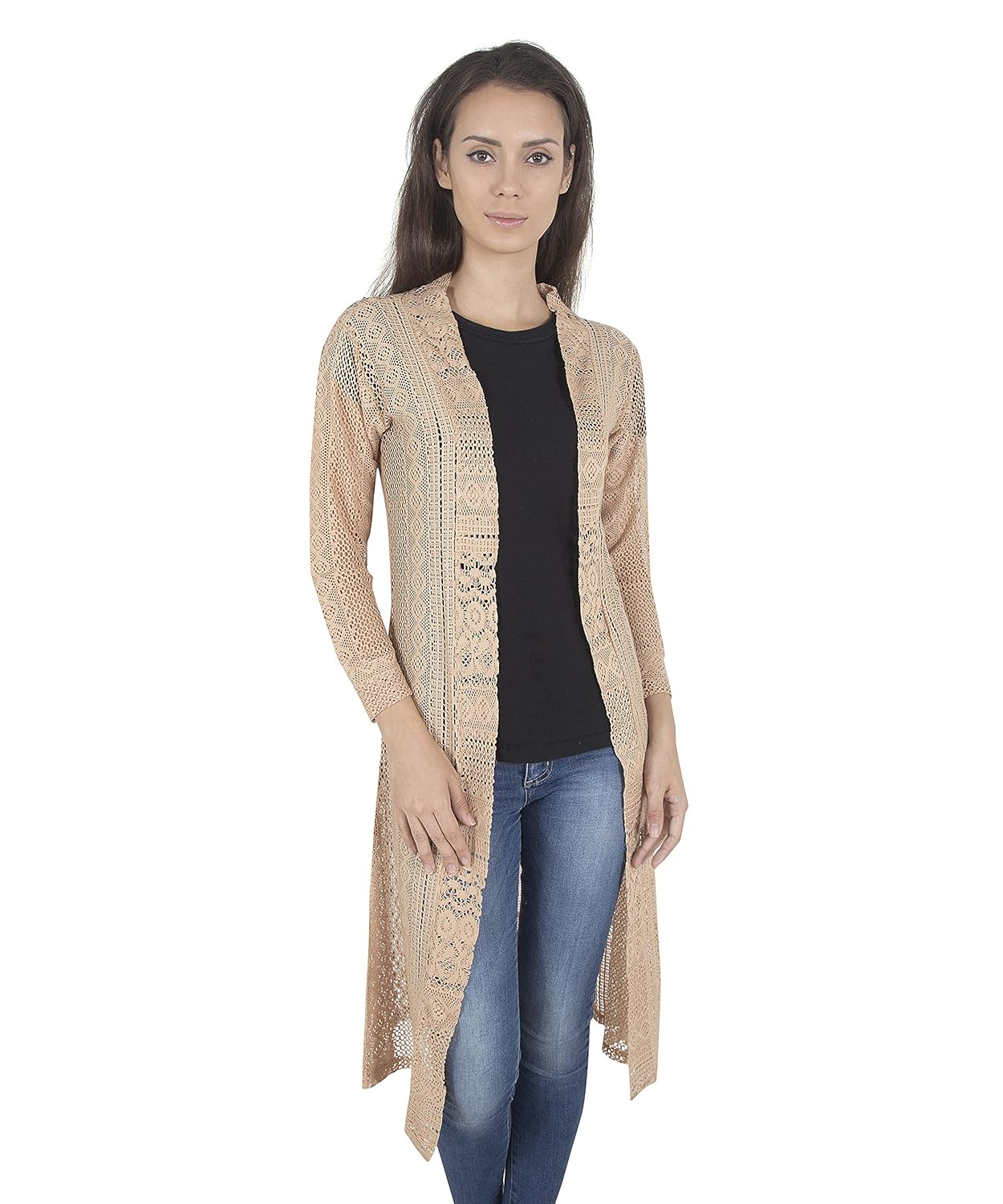 sweekash women's solid long sleeve shrug