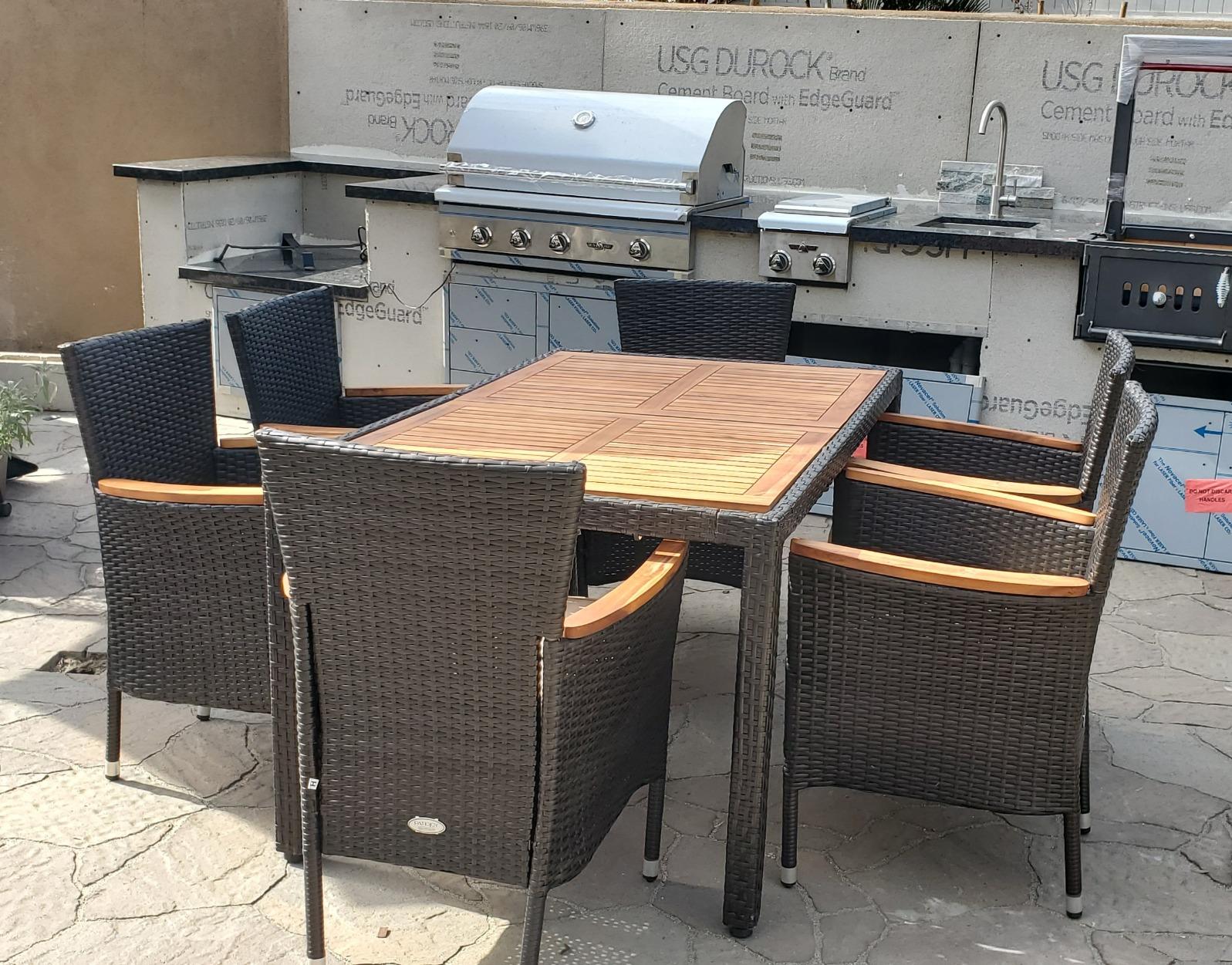 67/mo Finance Tangkula 7 PCS Outdoor Patio Dining Set, Garden Dining