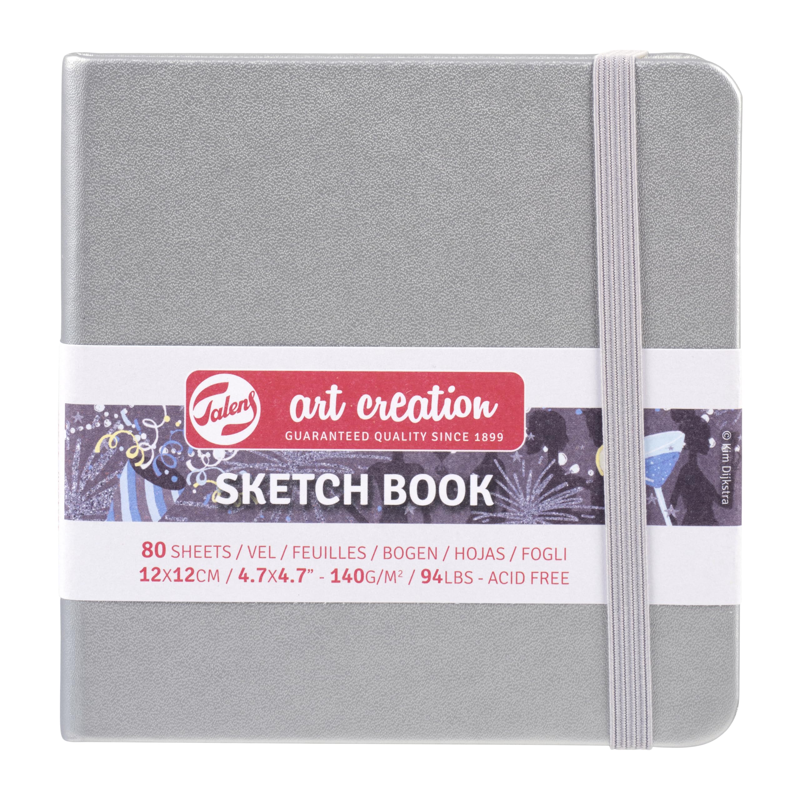 Talens Art Creation Sketchbook 80 Sheets, 12 cm x 12 cm, Shiny Silver