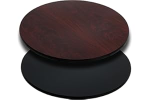 Flash Furniture Glenbrook 24" Round Table Top with Black or Mahogany Reversible Laminate Top