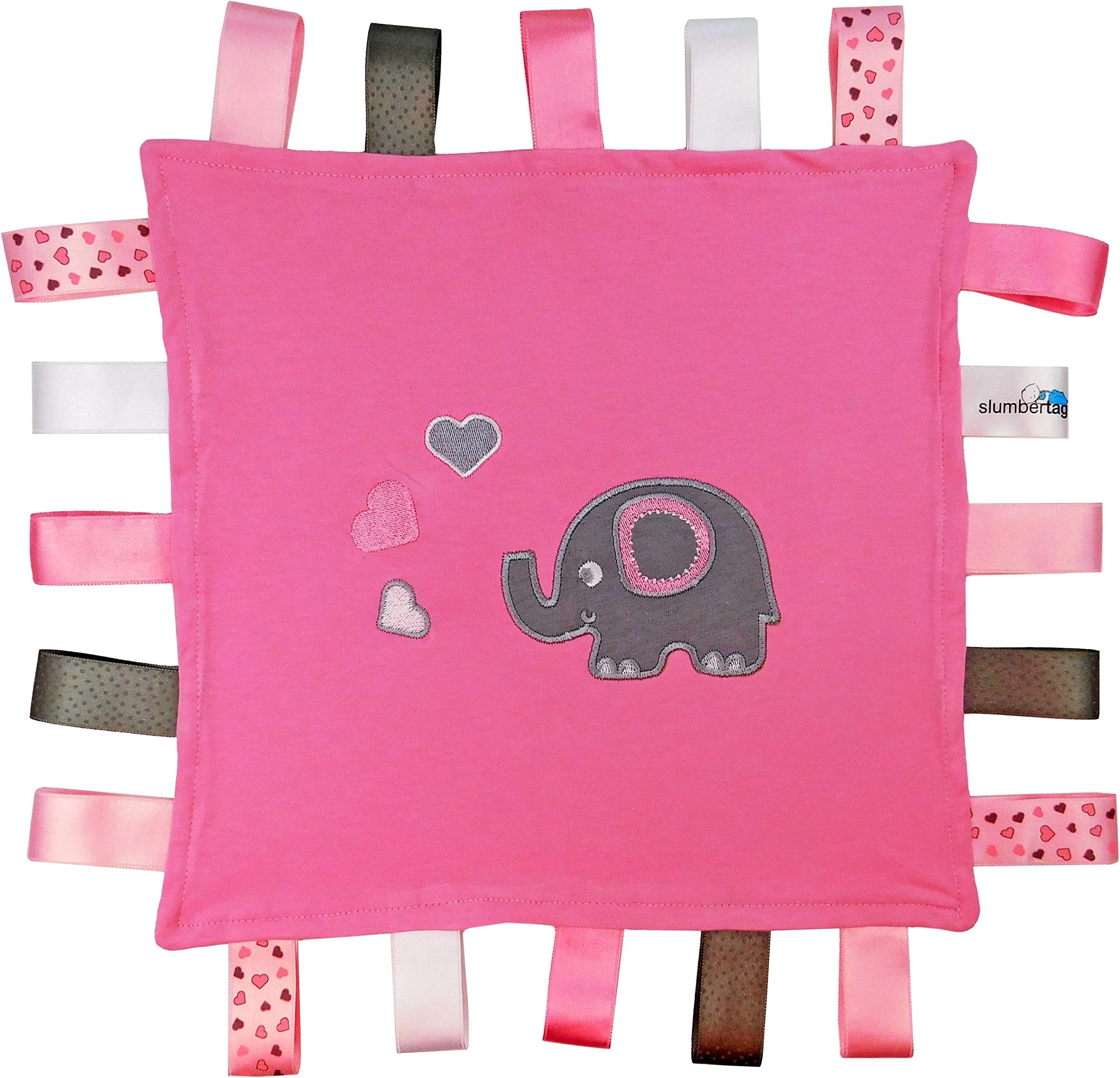 SLUMBERTAG Baby Comforter Security Blanket - Pink Elephant