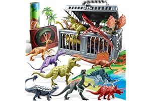 JOYIN Dinosaur Toys with Activity Play Mat & Storage Cage, 19 PCS Realistic Dinosaur Figures & Trees for Toddlers Kids Ages 3-5, Ideal for Boys and Girls Gift