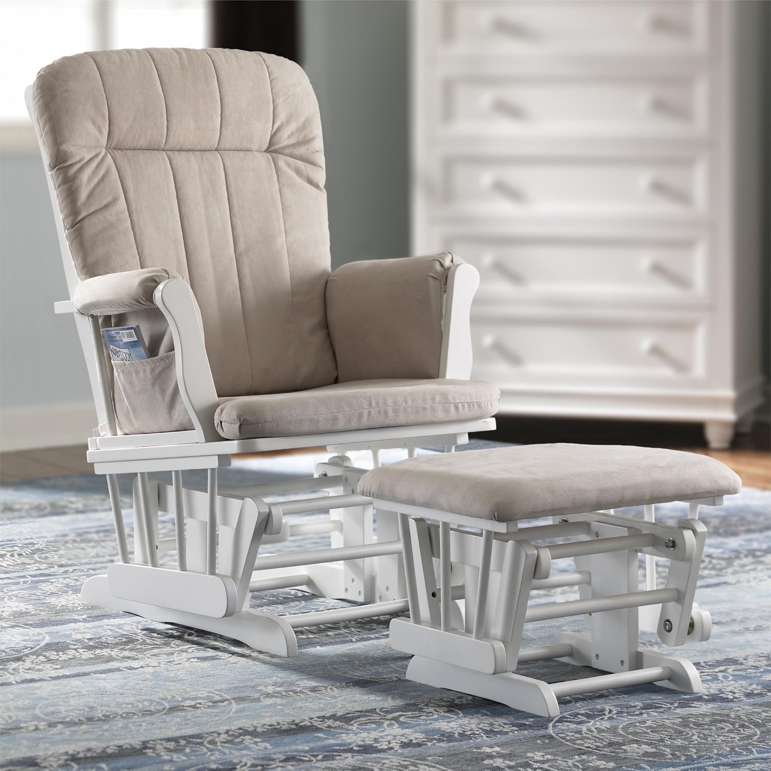 avalon glider rocker with ottoman