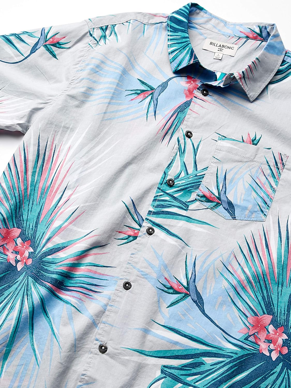 Billabong Men's Sundays Floral Short Sleeve Woven Shirt: Clothing