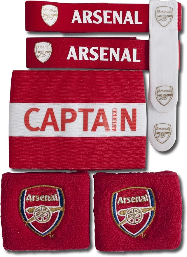Arsenal FC Wristbands, Sock Ties & Captain's Armband Gift Set Amazon