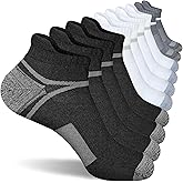 suaskk Men's Athletic Cushioned Ankle Socks, Comfort Wicking Anti-Blister Running Sock 5 Pairs