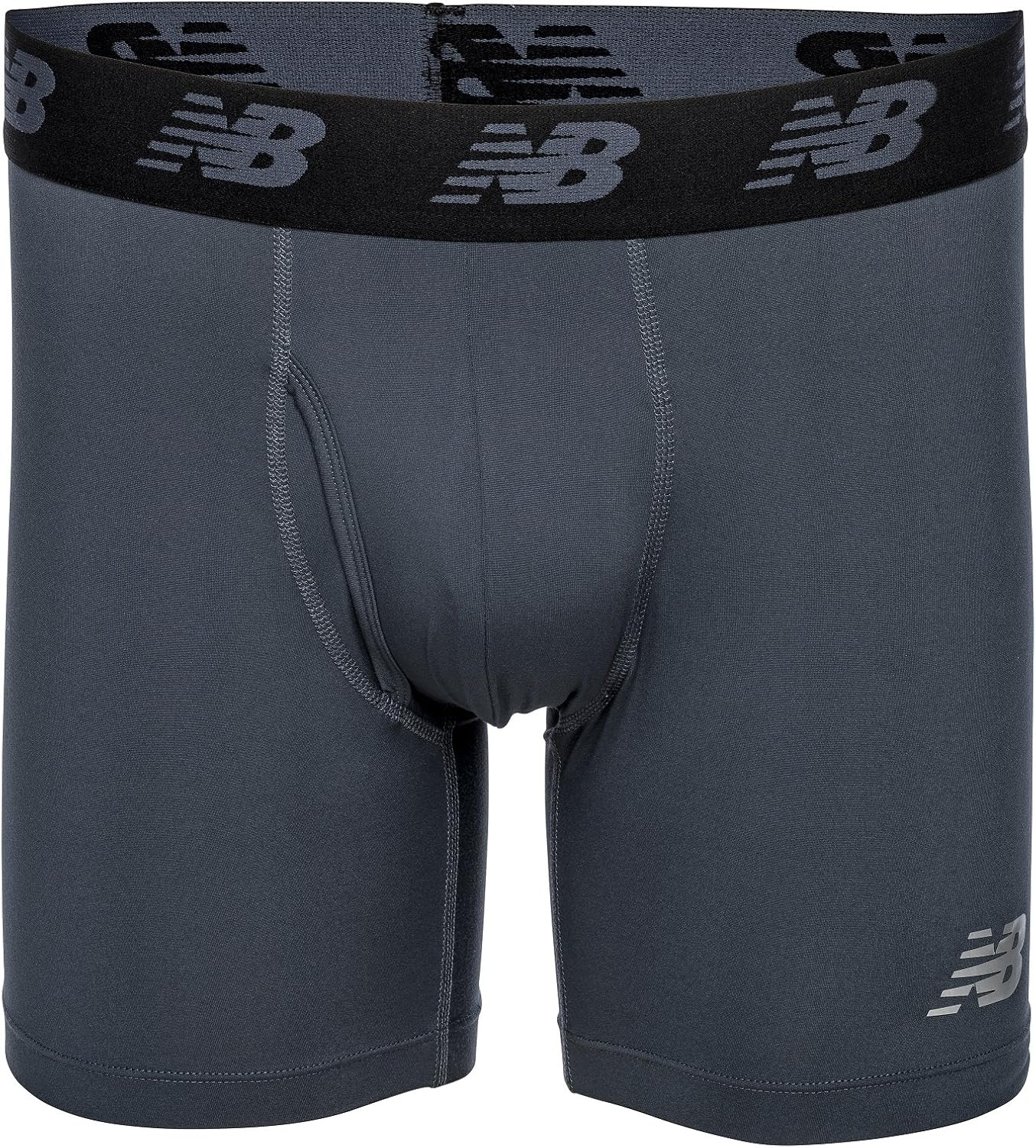 New Balance Men's 6" Boxer Brief Fly Front with Pouch, 3-Pack of 6 Inch Tagless Underwear: Clothing